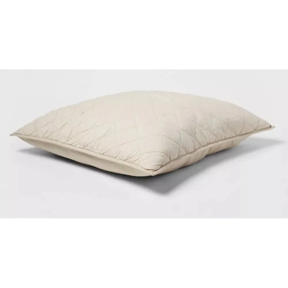 Threshold Light Khaki Diamond Stitch Linen & Cotton Quilted 26